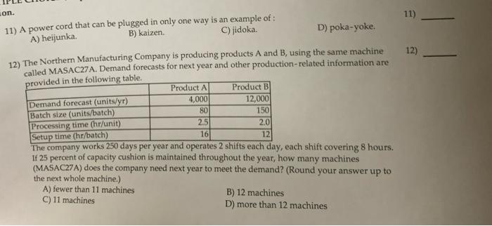 11) 12) on. 11) A power cord that can be plugged