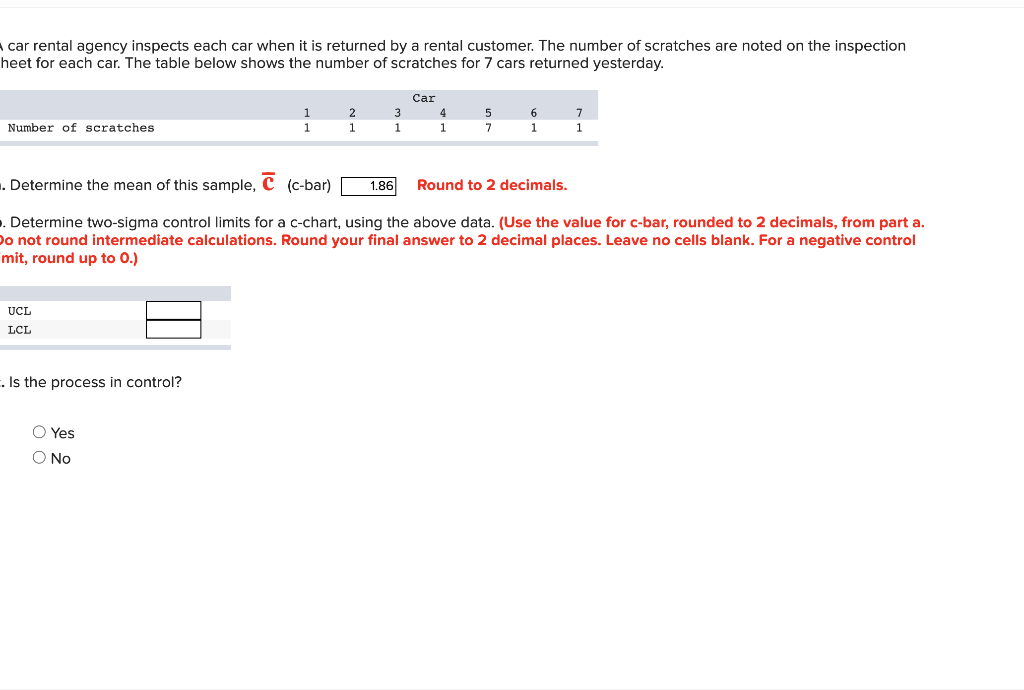 car rental agency inspects each car when it is