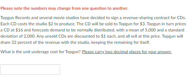 Please note the numbers may change from one