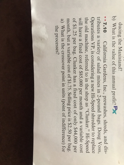 ducing the Maxistand? b) What is the value of