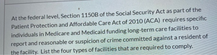 At the federal level, Section 1150B of the Social