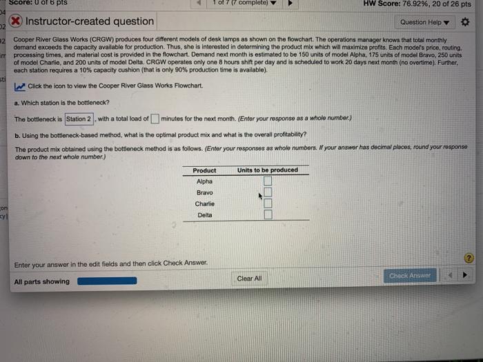 X Instructor-created question Question Help