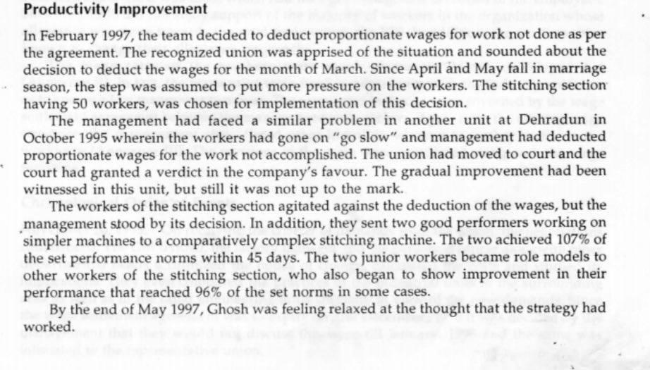 Questions 1. Why productivity had declined in