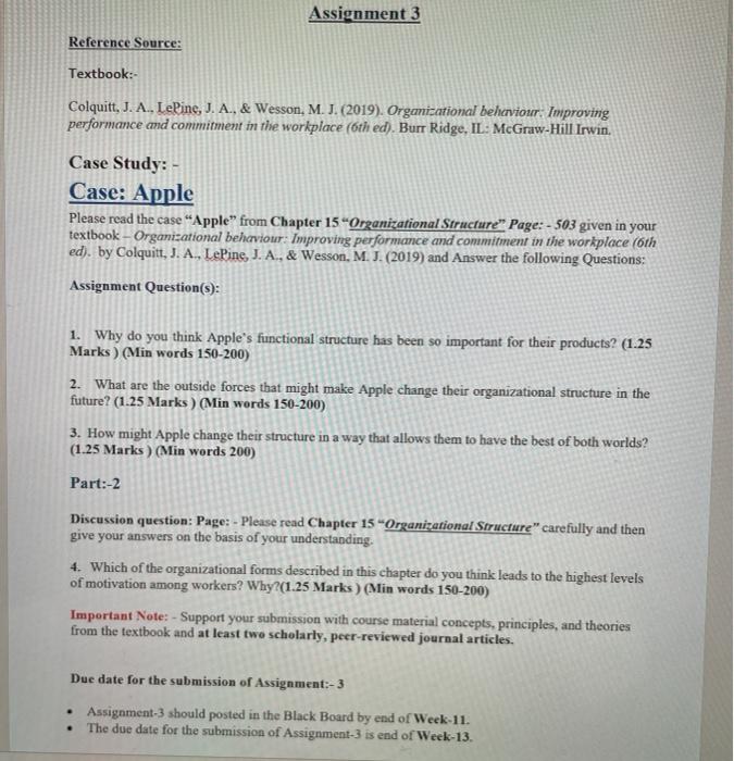 Assignment 3 Reference Source: Textbook:-