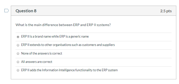 Question 8 2.5 pts What is the main difference