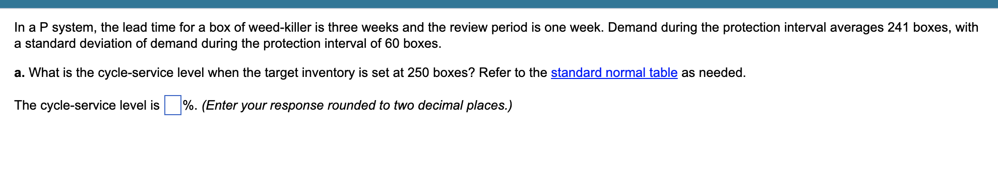 In a P system, the lead time for a box of