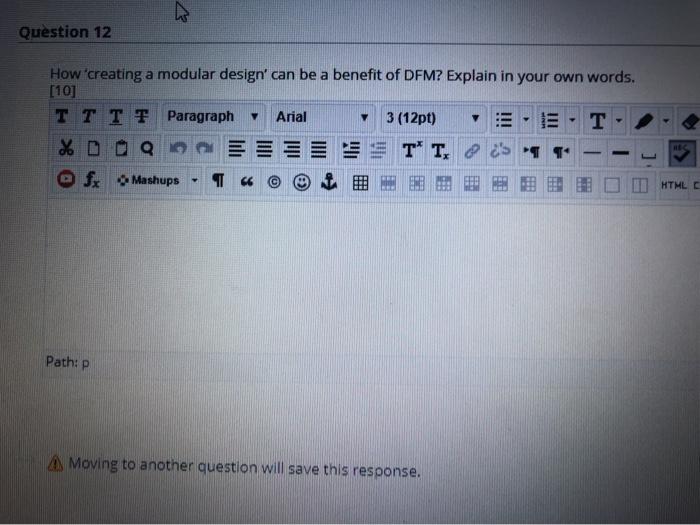 Question 12 v How 'creating a modular design' can