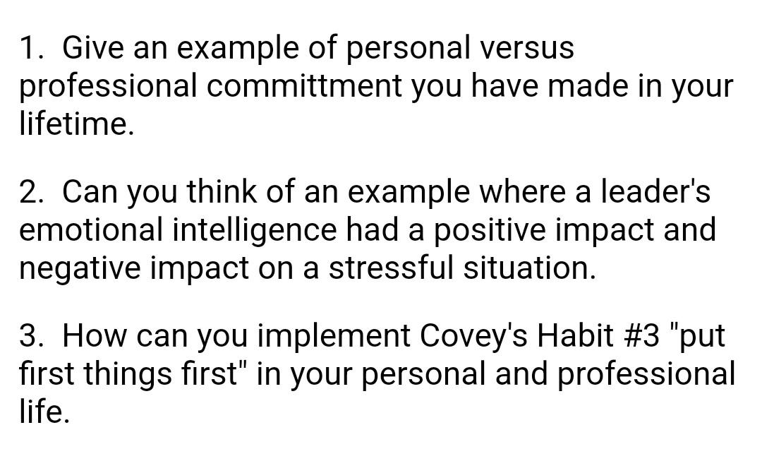 1. Give an example of personal versus