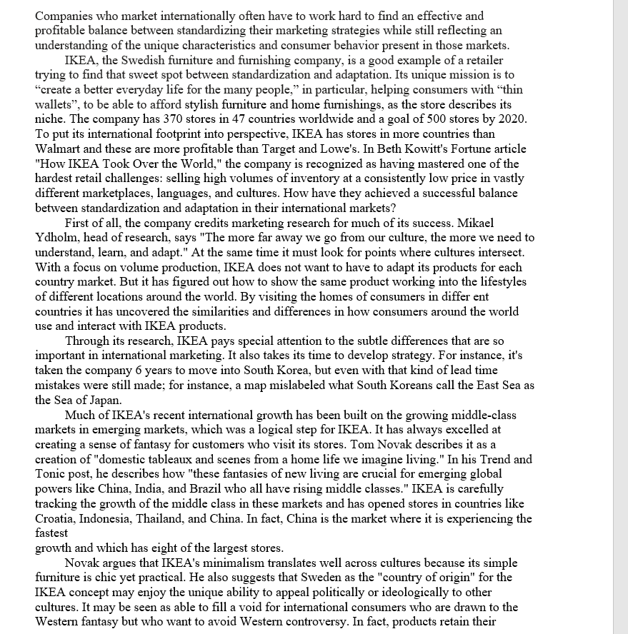 Companies who market internationally often have