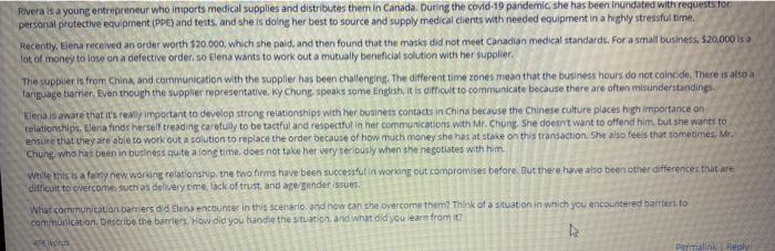 Rivera is a young entrepreneur who imports