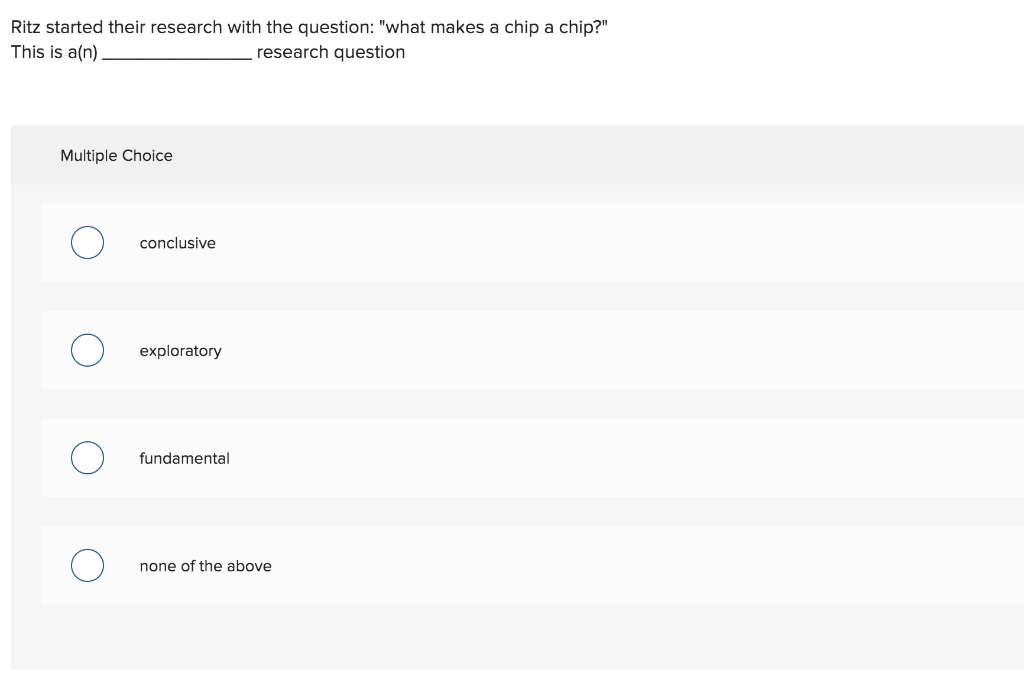 Ritz started their research with the question: