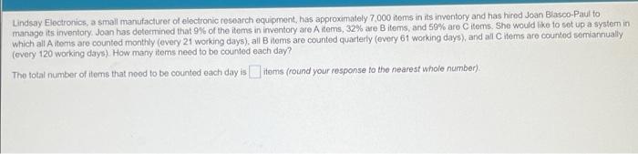 Lindsay Electronics, a small manufacturer of