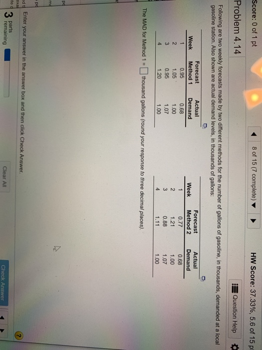 Score: 0 of 1 pt 6 of 15 (6 complete) Problem 4.8