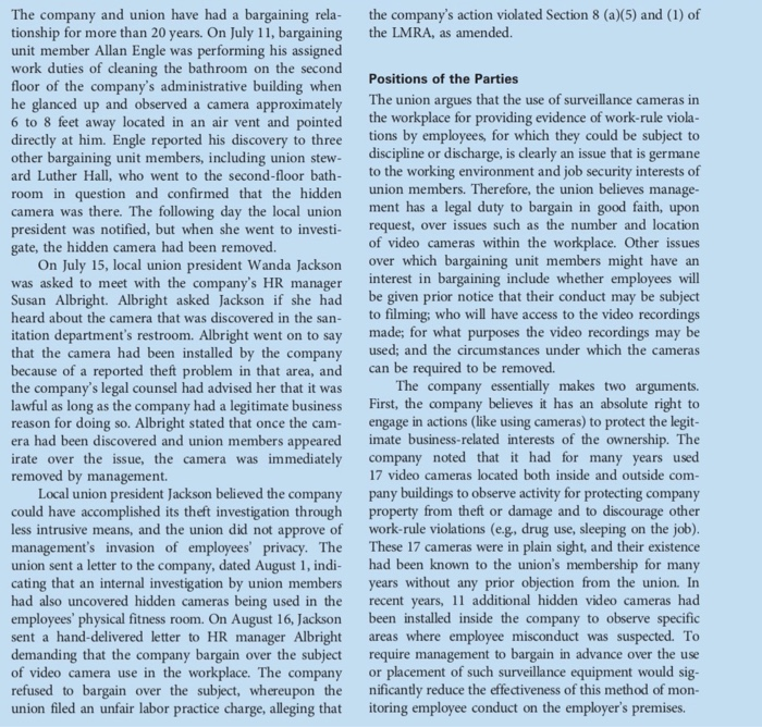 The company and union have had a bargaining rela