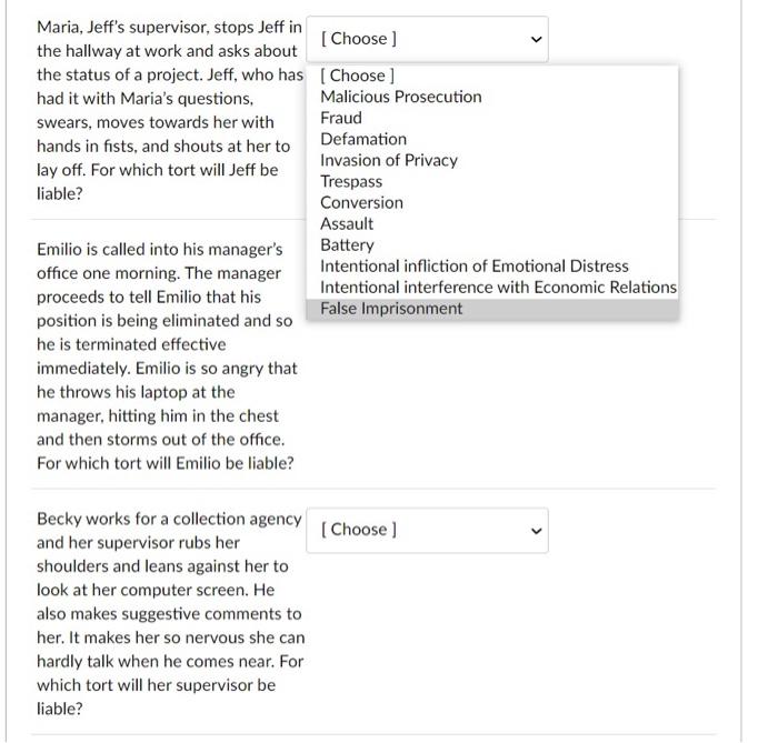 Maria, Jeff's supervisor, stops Jeff in [Choose ]