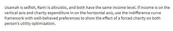 Usamah is selfish, Rami is altruistic, and both