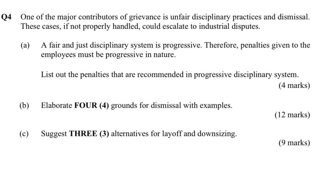 Q4 One of the major contributors of grievance is