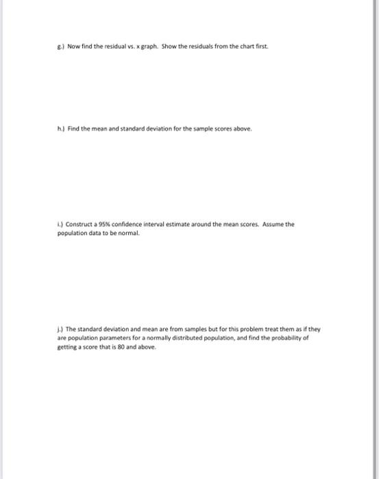 please help me with g-j :) and show all work ,