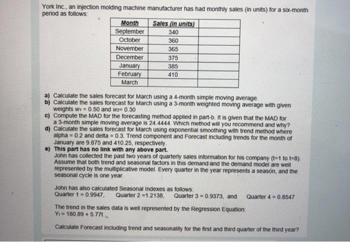 York Inc., an injection molding machine