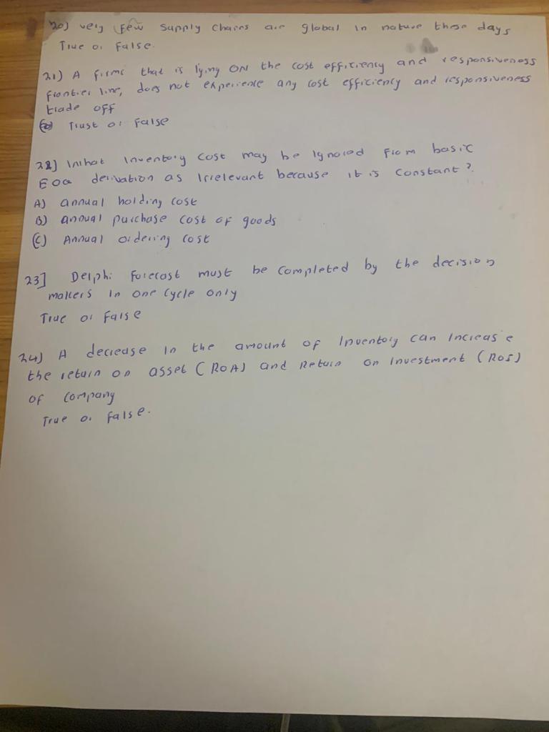 nave the days no) very few supply chains global