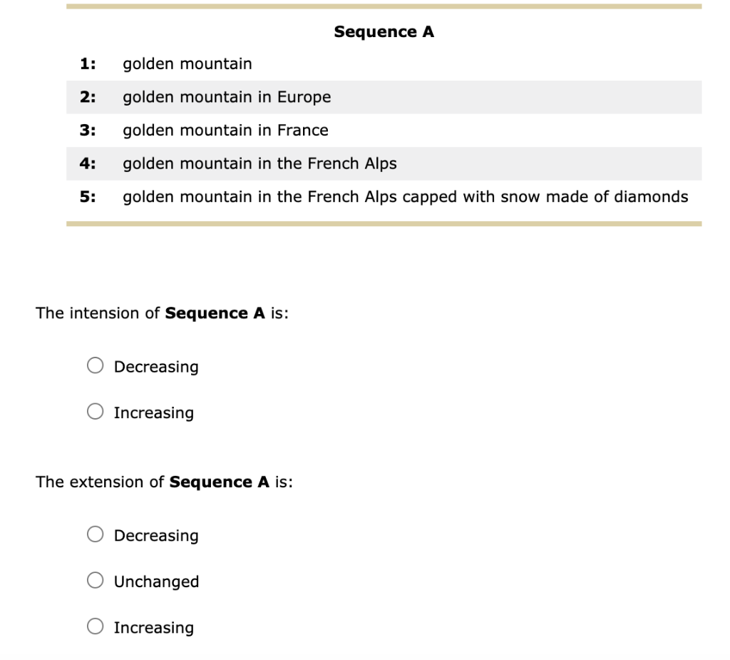 Sequence A 1: golden mountain 2: golden mountain