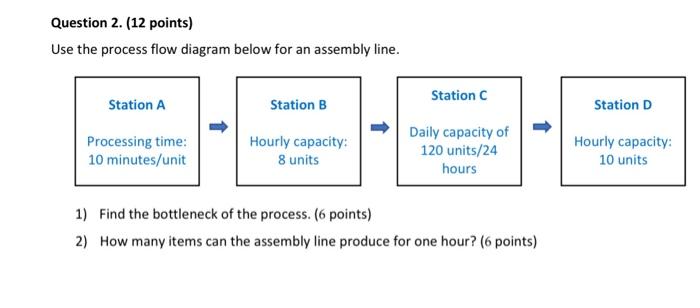 Question 2. (12 points) Use the process flow