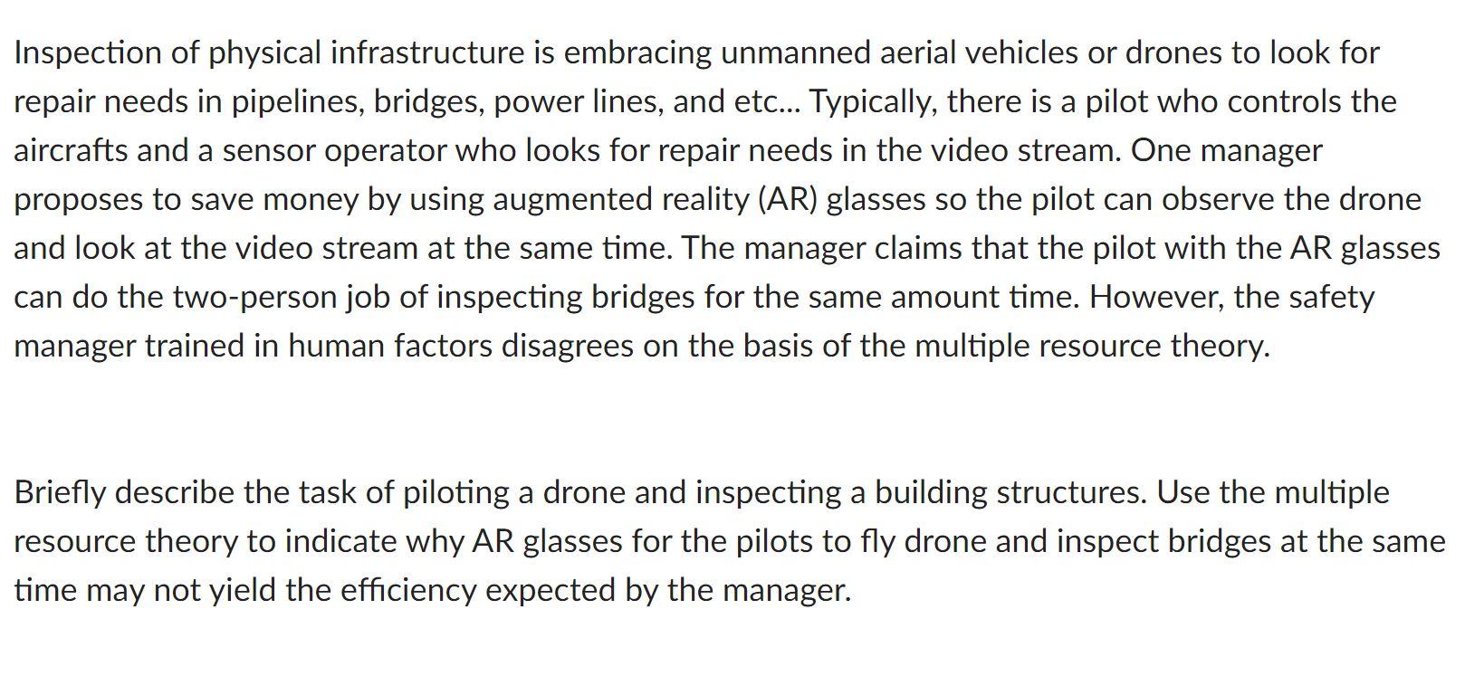 Inspection of physical infrastructure is