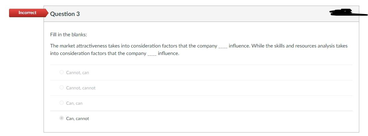 According to the Market selection process, which