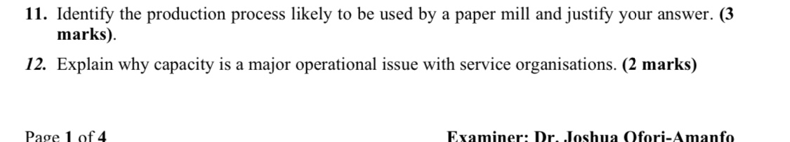 theres no case study just provide short answers