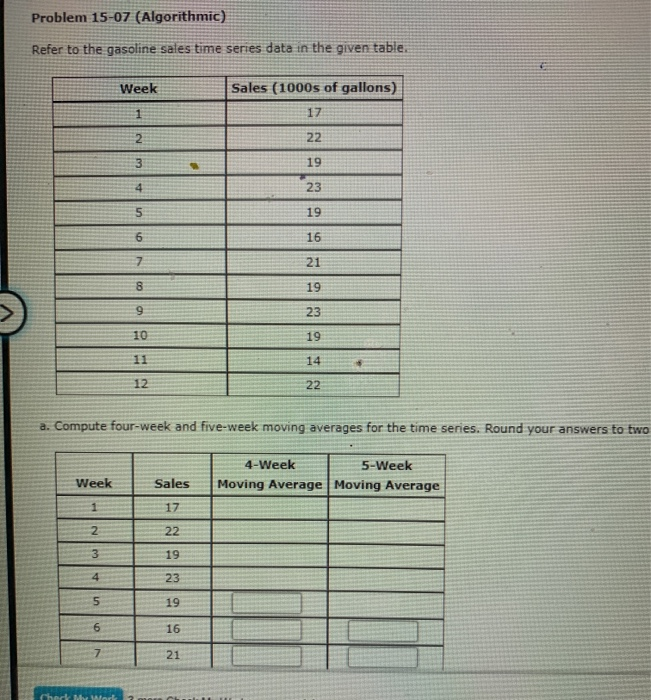 a,b,c Problem 15-07 (Algorithmic) Refer to the