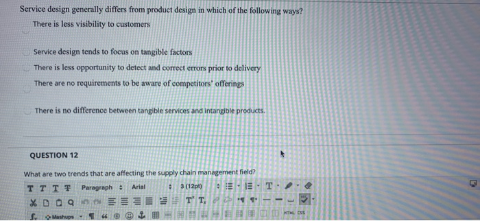 Service design generally differs from product