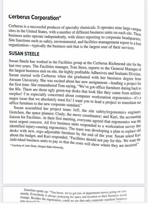 Cerberus Corporation* Cerberus is a successful