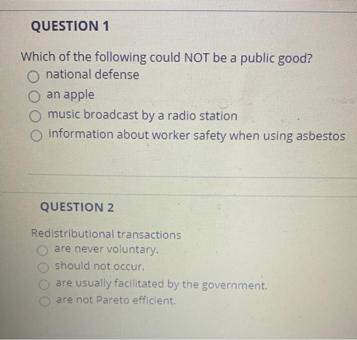 QUESTION 1 Which of the following could NOT be a