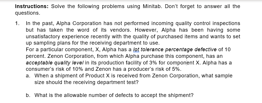 Instructions: Solve the following problems using