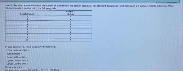 Mark's bike shop wants to monitor the number of