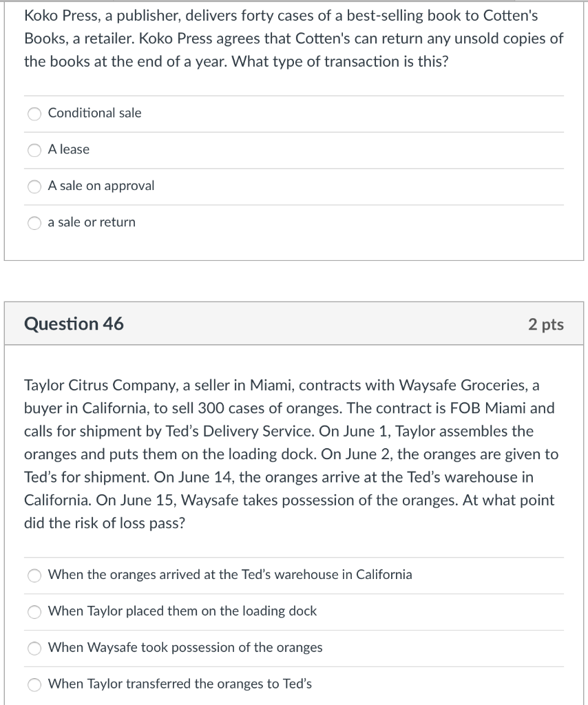 Question 42 2 pts Daniel purchased an air