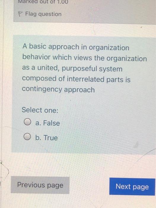 Marked out of 1.00 P Flag question A basic