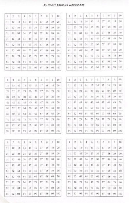 J3 Chart Chunks worksheet 1 6 1 9 8 10 11 12 13