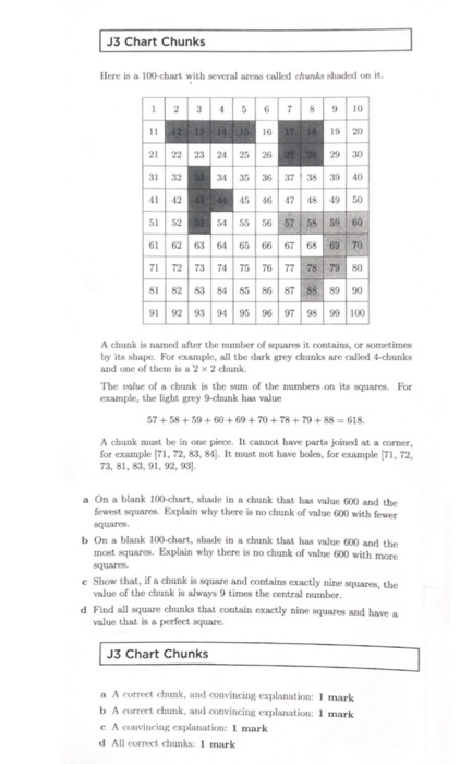 J3 Chart Chunks worksheet 1 6 1 9 8 10 11 12 13