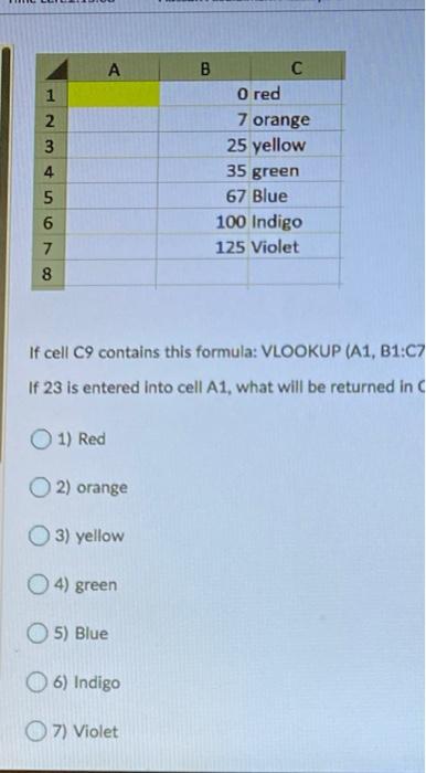 A 1 1 N 3 4 5 3 4 5 6 7 8 B O red 7 orange 25