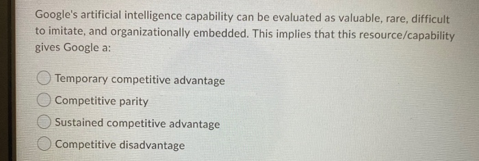 Google's artificial intelligence capability can