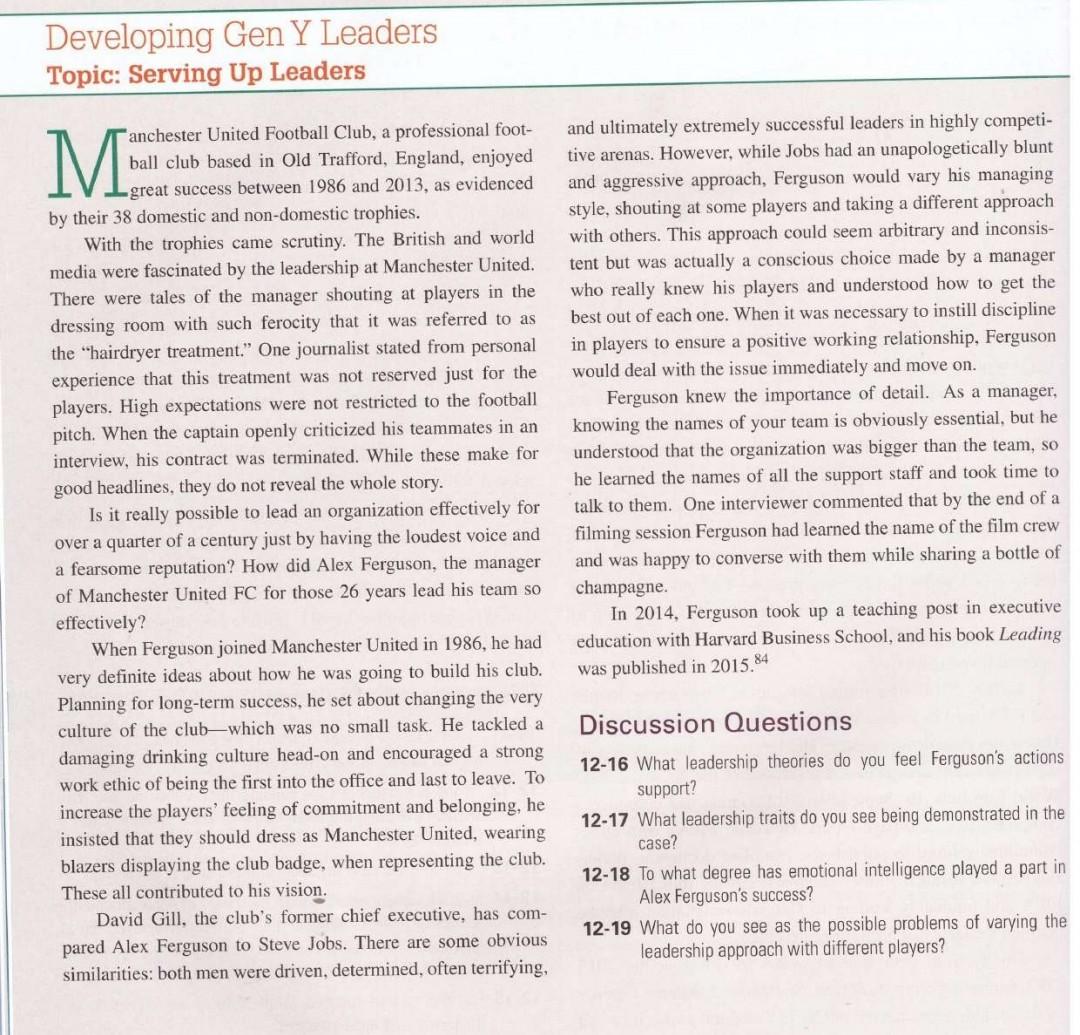 Developing Gen Y Leaders Topic: Serving Up