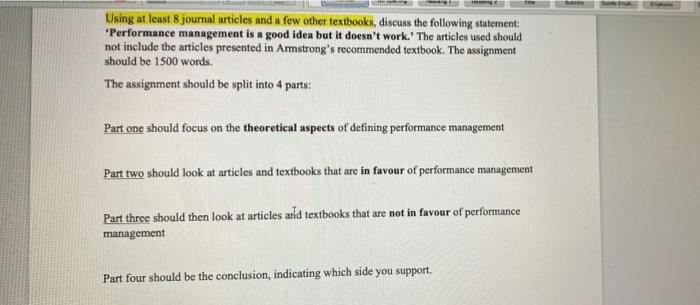 Using at least 8 journal articles and a few other