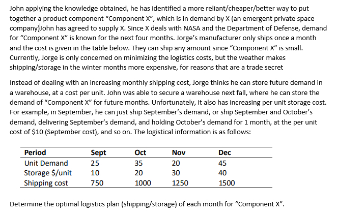 John applying the knowledge obtained, he has