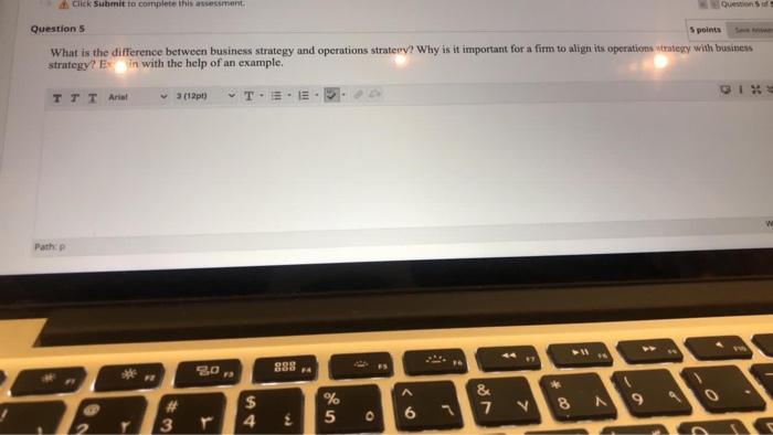 Click Submit to complete this assessment Question