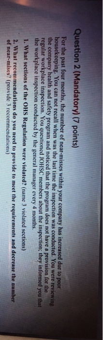 please provide atleast 3 sections Question 2