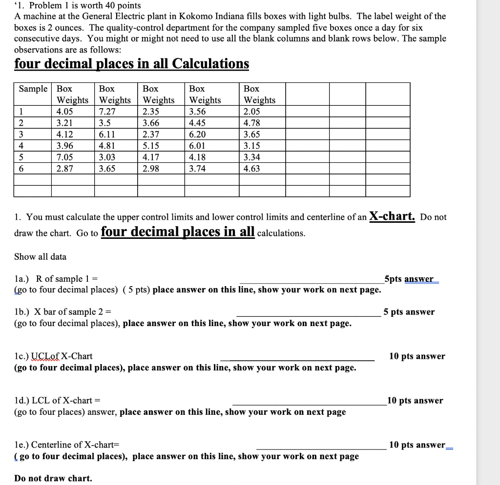 '1. Problem 1 is worth 40 points A machine at the