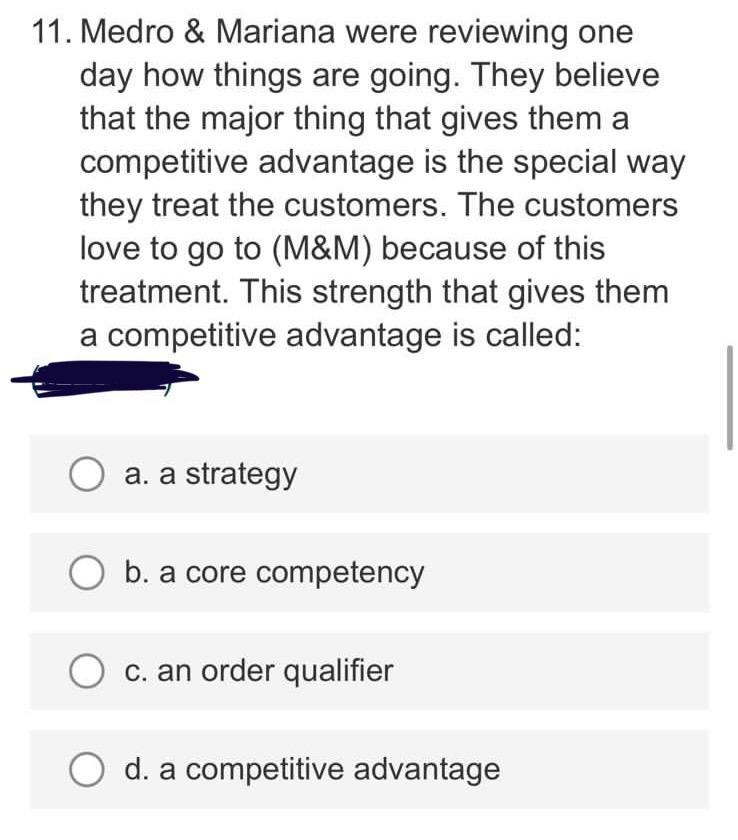 Please I need 1 line explanation for each answer