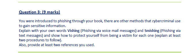 Question 3: (9 marks) You were introduced to