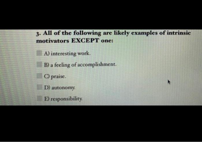 3. All of the following are likely examples of